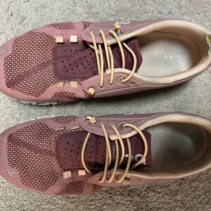 On Running Women's Maroon and Beige Athletic Shoes